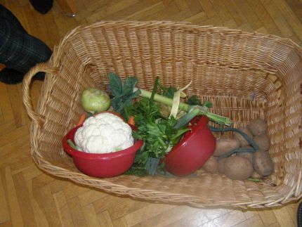 kosz z warzywami